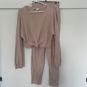 FREE PEOPLE Beach Sweatpants and Sweatshirt Set in Rose Pearl